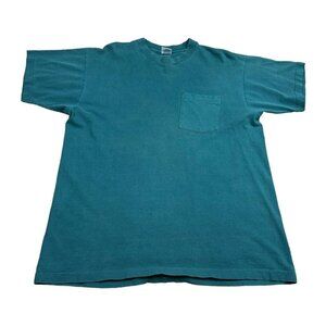 BVD Vintage 90s Single‎ Stitch Turquoise Pocket Shirt Adult XL
